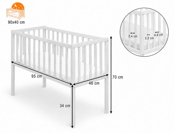 CRIB STARDUST kiságy 90x40 - antracit
