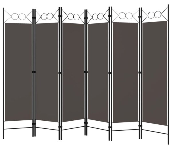 Antracitszürke 6 paneles paraván 240 x 180 cm
