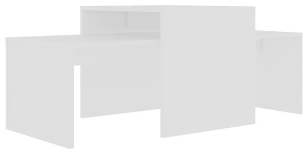 Fehér szerelt fa dohányzóasztal szett 100 x 48 x 40 cm
