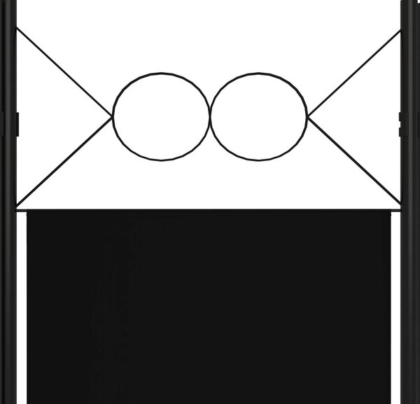 Fekete 5 paneles paraván 200 x 180 cm