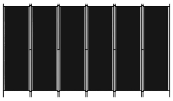 Fekete 6 paneles paraván 300 x 180 cm