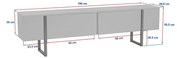 Hanah Home TV Stand Travertine Milano Walnut Gold Onera - Travertine, Milano Walnut, Gold