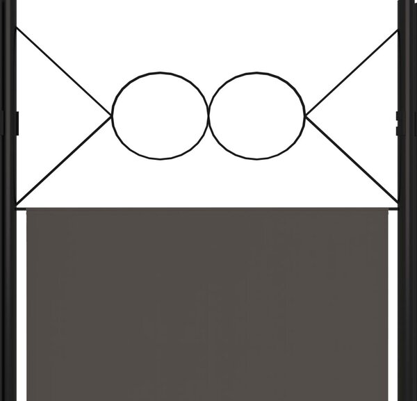Antracitszürke 5 paneles paraván 200 x 180 cm