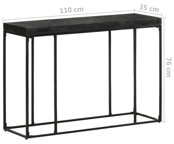Fekete tömör akácfa és mangófa tálalóasztal 110 x 35 x 76 cm