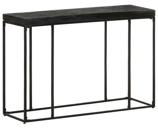 Fekete tömör akácfa és mangófa tálalóasztal 110 x 35 x 76 cm