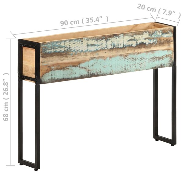 Tömör újrahasznosított fa virágtartó 90 x 20 x 68 cm