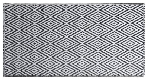 Fekete-fehér ARAKIL PP kültéri szőnyeg 80 x 150 cm