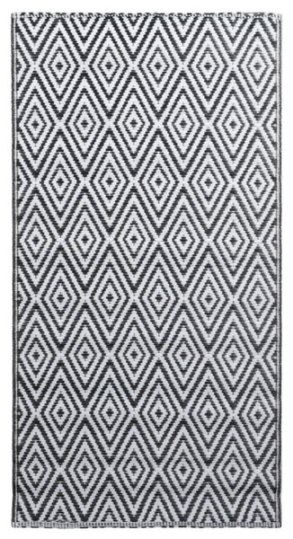 Fekete-fehér ARAKIL PP kültéri szőnyeg 80 x 150 cm