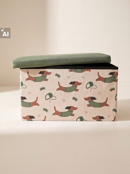 Sinsay - Tárolós puff tacskó mintával - sötétzöld