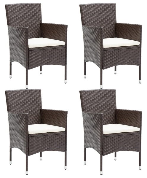 4 db barna kerti polyrattan étkezőszék