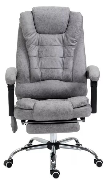 Vinsetto Főnöki szék masszázsfunkcióval, ergonomikus íróasztal szék dönthető és fűthető funkcióval, távirányítóval, szürke