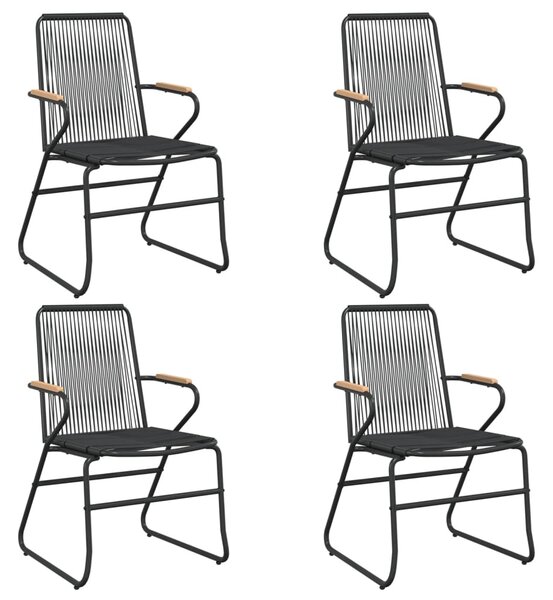 4 db fekete PVC rattan kerti szék 58 x 59 x 85,5 cm