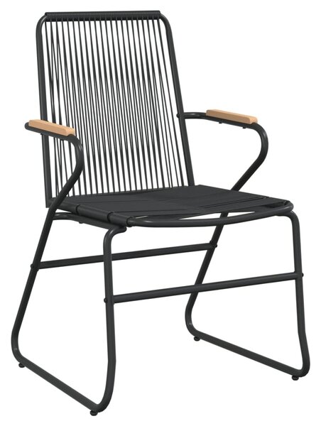 2 db fekete PVC rattan kerti szék 58 x 59 x 85,5 cm