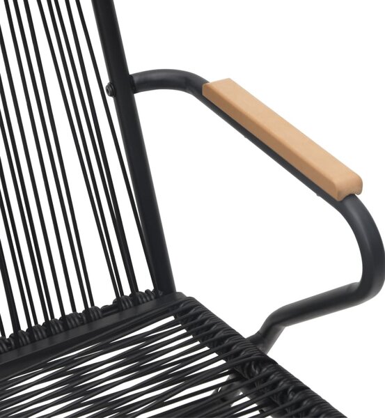 2 db fekete PVC rattan kerti szék 58 x 59 x 85,5 cm