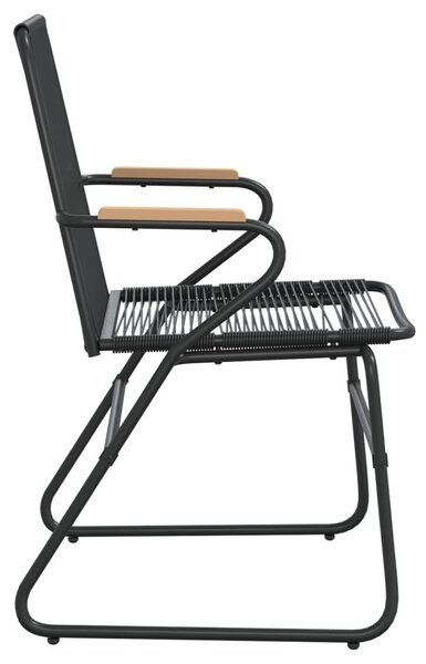 2 db fekete PVC rattan kerti szék 58 x 59 x 85,5 cm