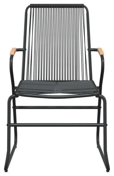 2 db fekete PVC rattan kerti szék 58 x 59 x 85,5 cm