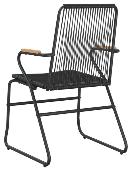 2 db fekete PVC rattan kerti szék 58 x 59 x 85,5 cm