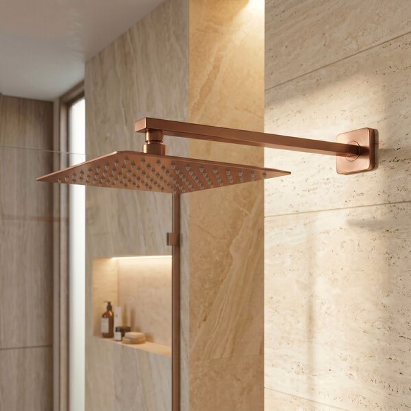 Zuhanykar négyzet alakú REA JS-9022BRG 40cm Brush Copper