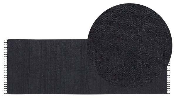 Fekete juta futószőnyeg 80 x 300 cm SINANKOY