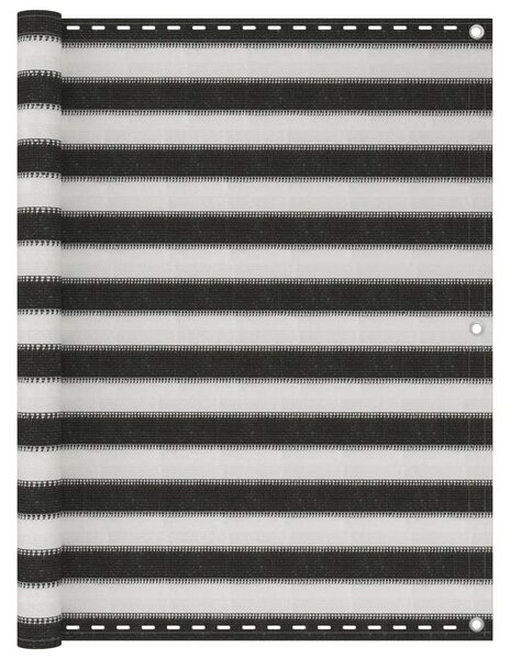 Antracitszürke-fehér HDPE erkélynapellenző 120 x 300 cm