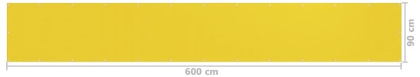 Sárga HDPE erkélyparaván 90 x 600 cm