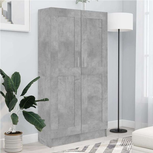 Betonszürke forgácslap könyvszekrény 82,5 x 30,5 x 150 cm