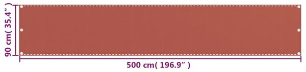Terrakotta HDPE erkélytakaró 90 x 500 cm