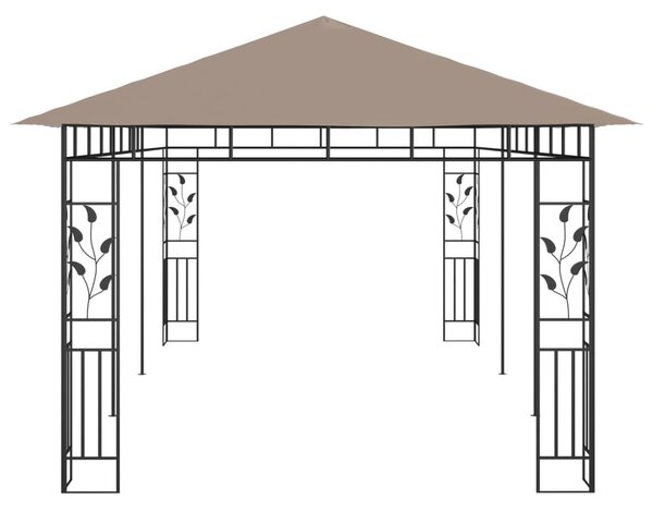 Tópszínű pavilon szúnyoghálóval 6 x 3 x 2,73 m 180 g/m²