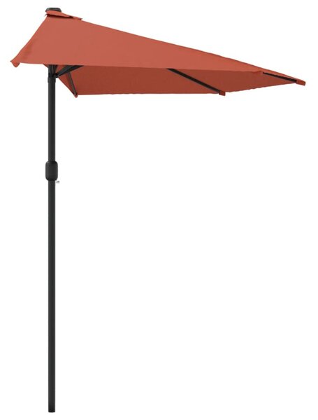 Terrakotta féloldalas napernyő alumíniumrúddal 300x155x223 cm