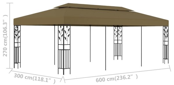 Tópszínű pavilon 6 x 3 m 180 g/m²