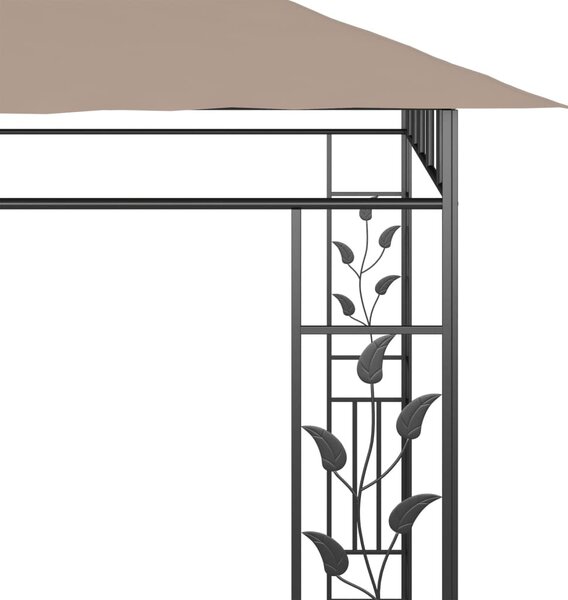 Tópszínű pavilon szúnyoghálóval 6 x 3 x 2,73 m 180 g/m²