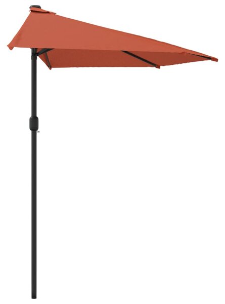 Terrakotta féloldalas napernyő alumíniumrúddal 270x144x222 cm