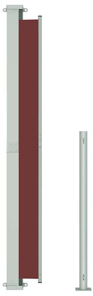 Barna behúzható oldalsó terasznapellenző 180 x 500 cm