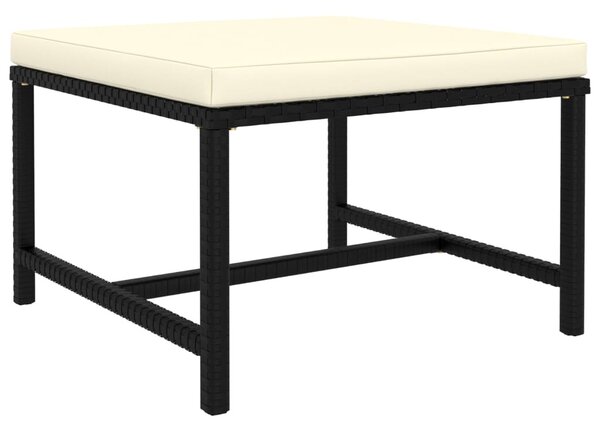 Fekete elemes polyrattan lábtartó párnával