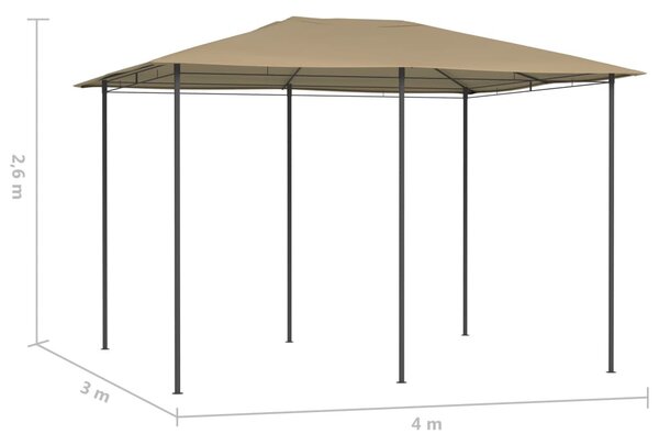 Tópszínű pavilon 3 x 4 x 2,6 m 160 g/m²