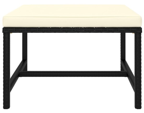 Fekete elemes polyrattan lábtartó párnával