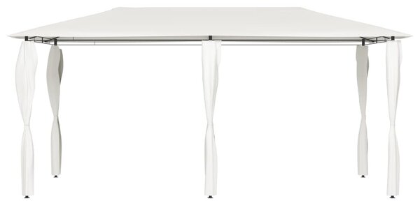 Krémszínű pavilon oszlop takarókkal 2,98x5,3x2,59 m 160 g/m²