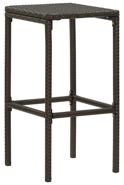 3 db barna polyrattan bárszék párnával