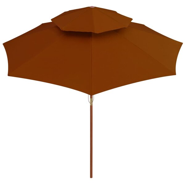 Terrakotta kétszintes napernyő farúddal 270 cm