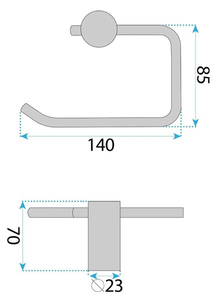 Falra szerelhető wc papír tartó A62309BRG OTTO Brush Copper