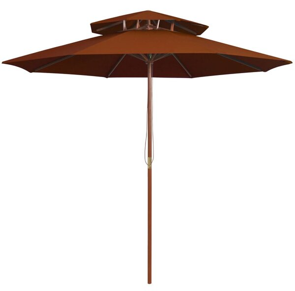 Terrakotta kétszintes napernyő farúddal 270 cm