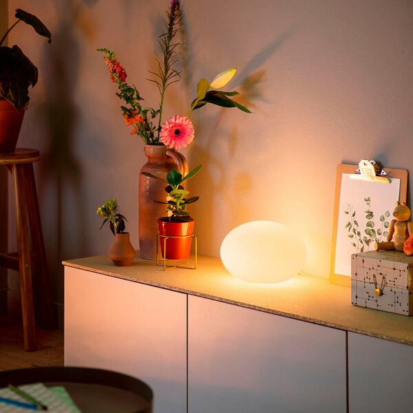 Asztali lámpa Philips Hue, Flourish, dimmable, Fehér, Nappali, Üveg, Modern