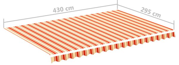 Sárga és narancssárga csere napellenző ponyva 4,5 x 3 m
