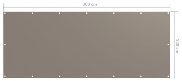 Tópszínű oxford-szövet erkélyparaván 120 x 300 cm