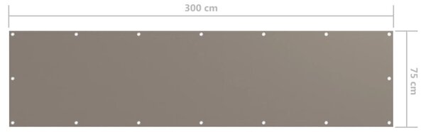 Tópszínű oxford-szövet erkélyparaván 75 x 300 cm
