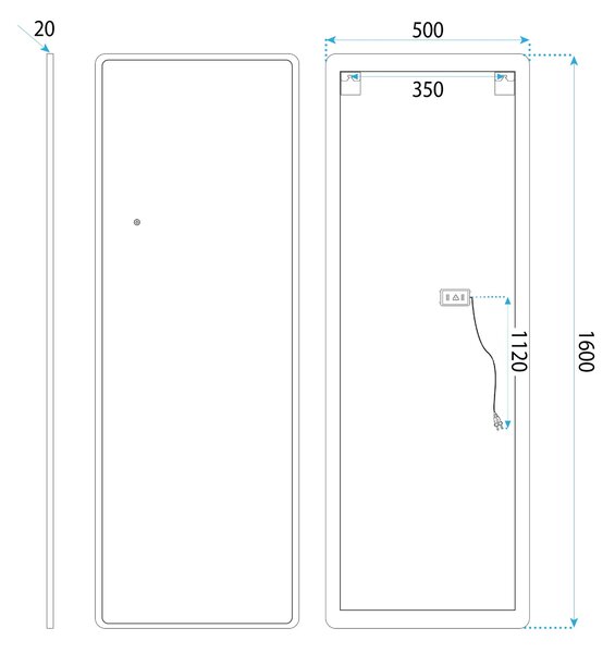 Tükör LED Classico 50x160cm White