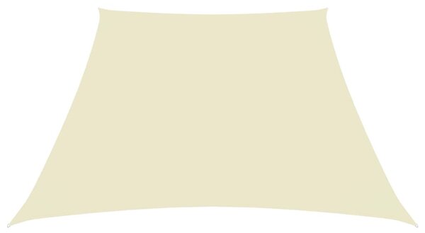 Krémszínű trapéz alakú oxford-szövet napvitorla 2/4 x 3 m