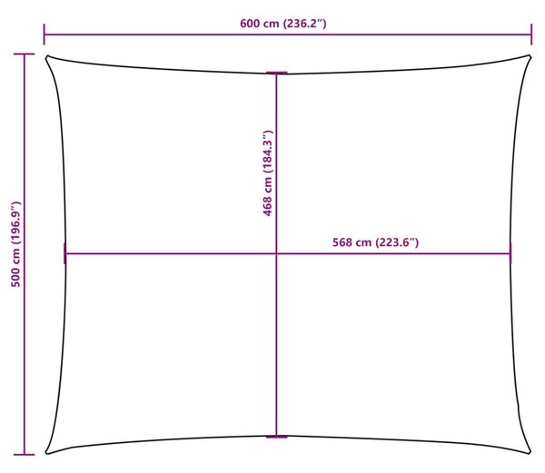 Bézs téglalap alakú oxford-szövet napvitorla 5 x 6 m