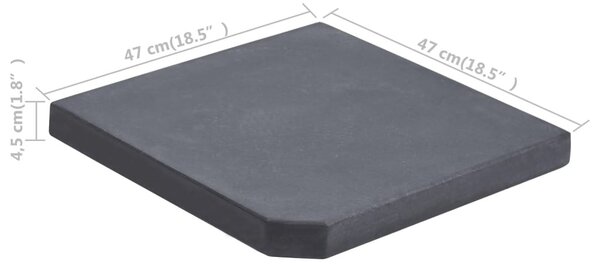 Fekete négyszög alakú gránit napernyőtalp nehezék 25 kg