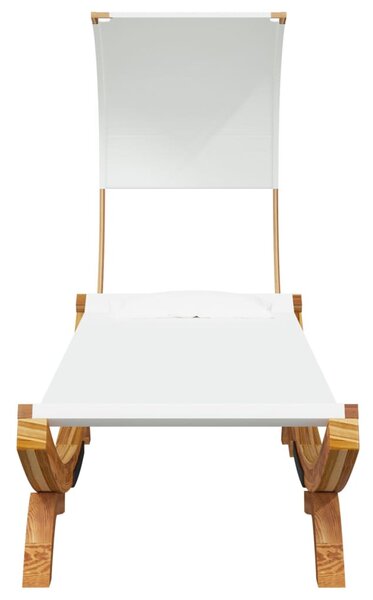Kültéri krém baldachinos hajlított fa nyugágy 100x200x126 cm